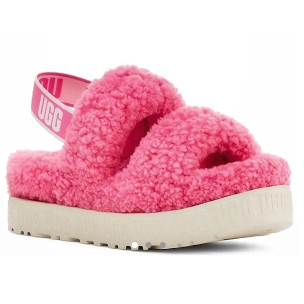 😻❤️NEW❤️😻 UGG sling back pink slippers with platform - Picture 1 of 7
